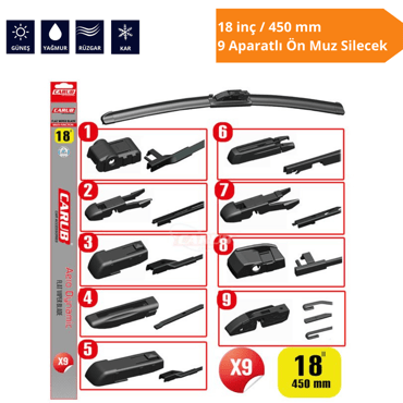 APARATLI ÖN MUZ SİLECEK 18 İNÇ/450 MM