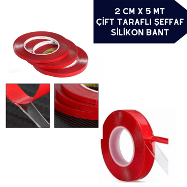 ÇİFT TARAFLI BANT ŞEFFAF SİLİKON 2CMX5MT