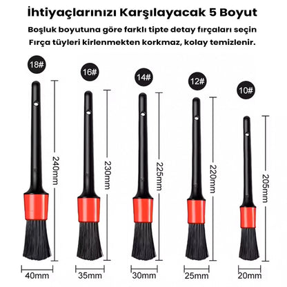 Araç İçi Temizlik Fırçası Blister 5'li Set