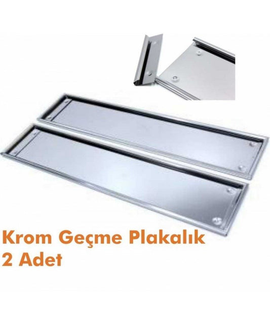 Parlak Krom İnce Geçme Plakalık (2 Adet Set)