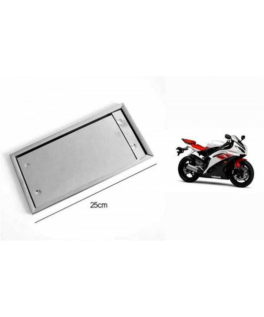 Parlak Yazısız Krom Motorsiklet Plakalığı 16X25 CM